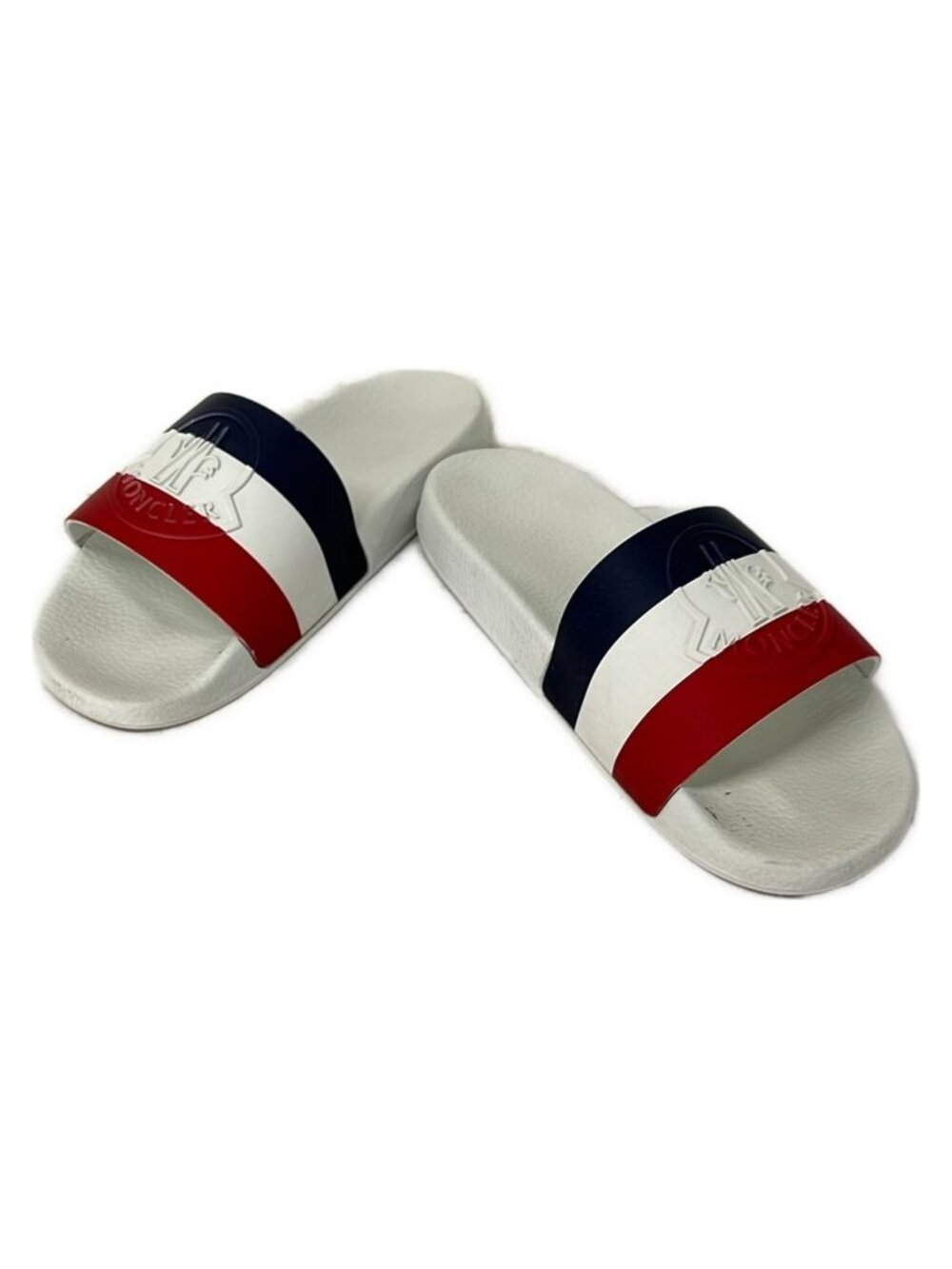 Moncler Sandals 42 White Red Blue Border - Picture 2 of 6